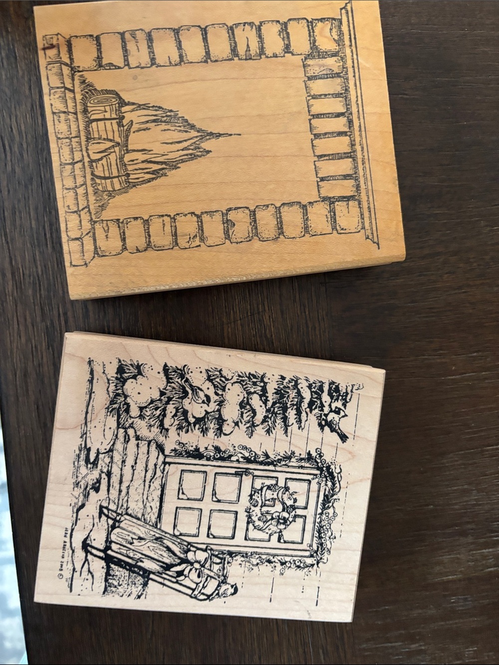 Wooden Decorative Stamp Set – Natural Wood Finish